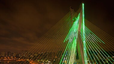 Green bridge lights